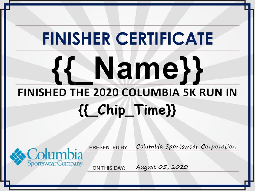 Finisher Certificate